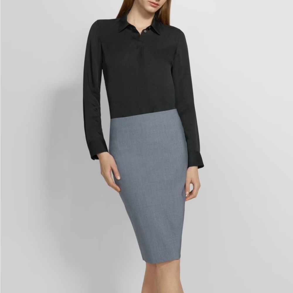 NWT Theory Skinny Pencil Skirt in Indigo Melange Sz 2